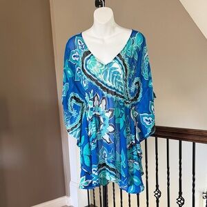 Echo Blue and Green Swim Coverup